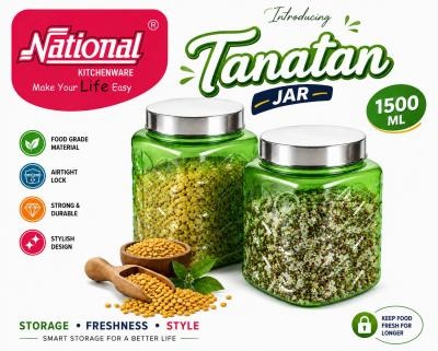Tanatan Jar 1500 ml Green Color 2 Pcs Set