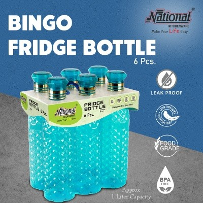 Bingo Fridge Bottle (1000 ml) (6 Pcs Set Weight Approx 485 Gm)