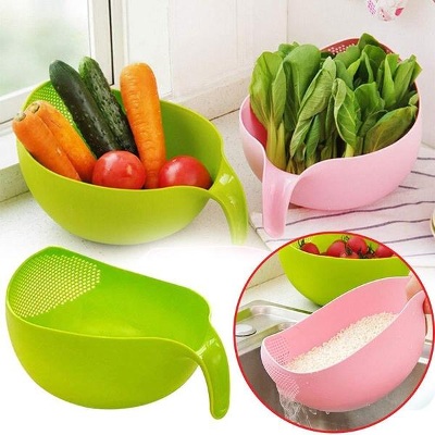 Rice Washing Bowl With Handle