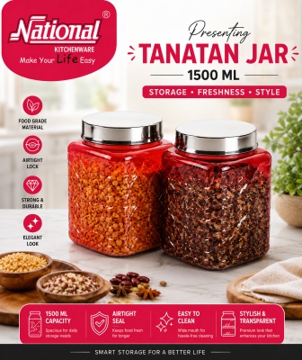 Tanatan Jar 1500 ml Red Color 2 Pcs Set